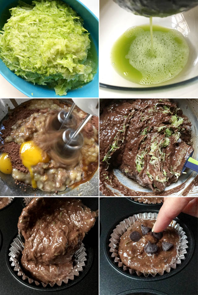 How to make chocolate chip zucchini muffins