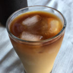Closeup of a glass of cold brewed coffee