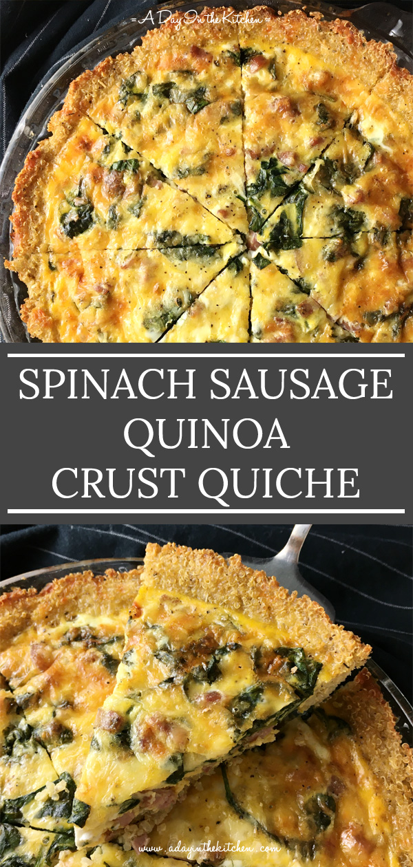 Spinach Sausage Quinoa Crust Quiche
